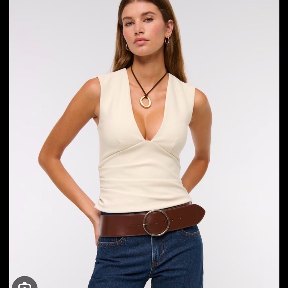 Abercrombie & Fitch bra-free plunge ruched top